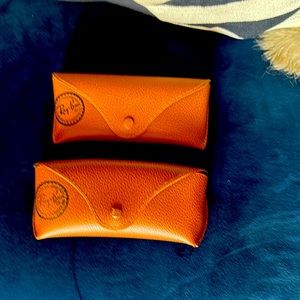 Rayban sunglasses cases (two); brown
